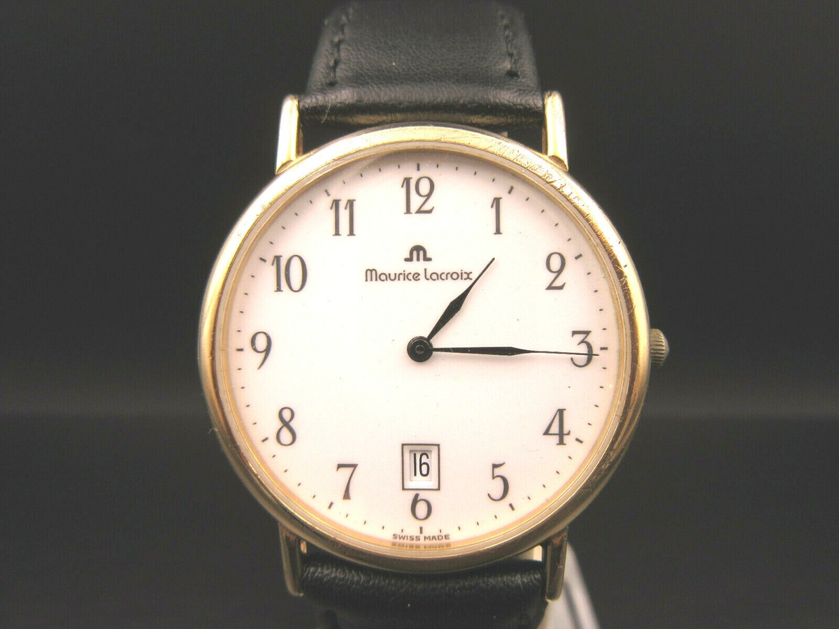 R147 Vintage grosse Maurice Lacroix Quartz Armbanduhr 90684