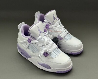 jordan 4 all white purple