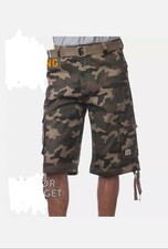 PRO CLUB Men's Casual Cargo Shorts Woodland Camoflauge Waist Sz 34 NEW