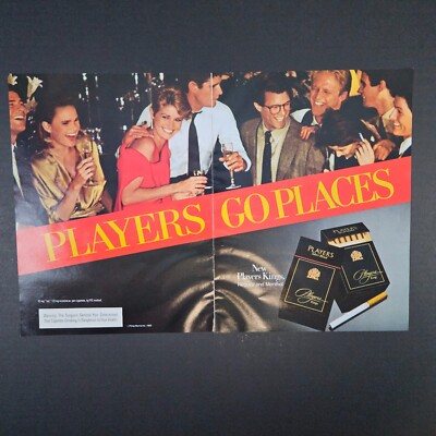 1983 Players Select Blend Cigarettes Vintage Print Ad Go Places Party/Bar Scene
