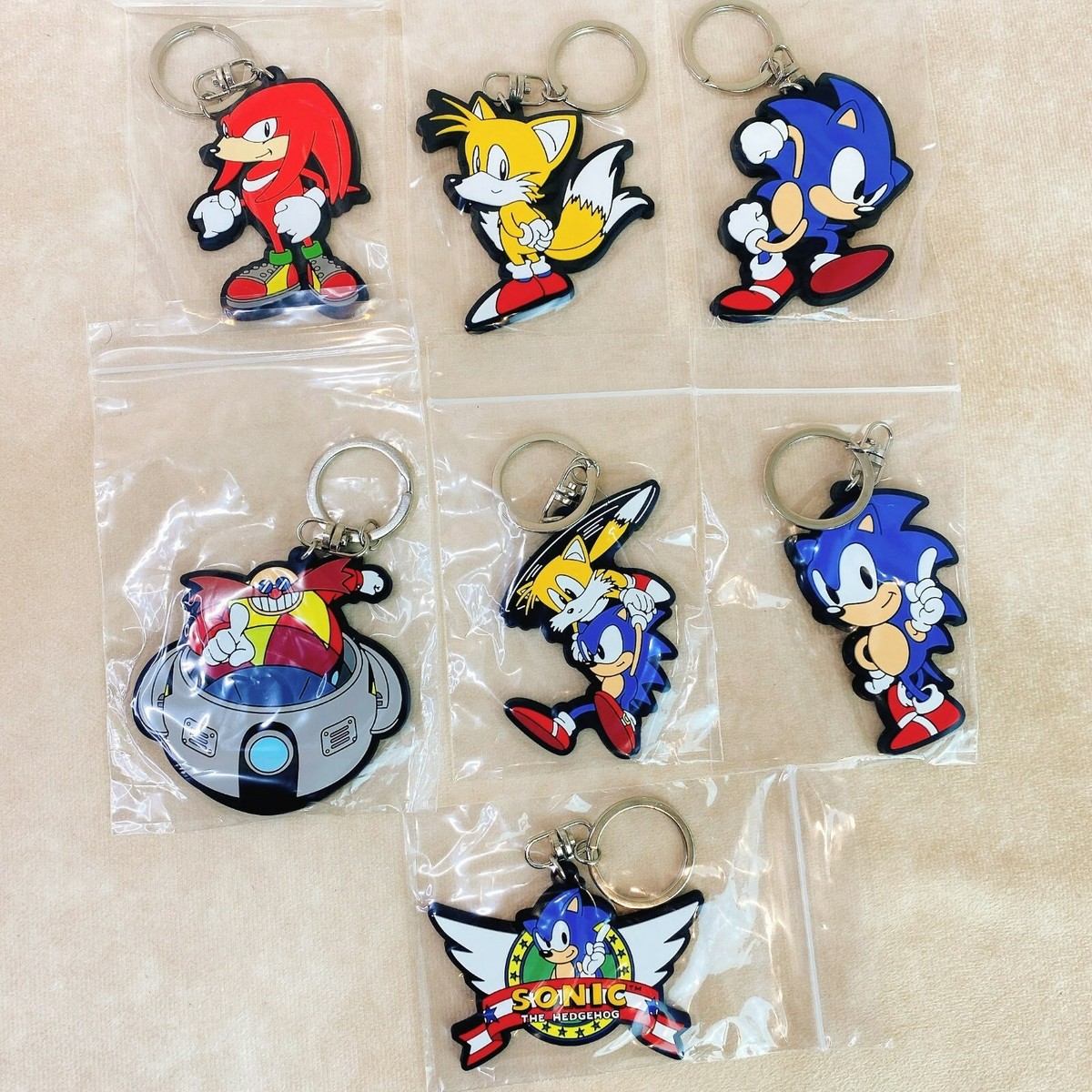 SEGA Sonic The Hedgehog Rubber key chain Full Set of 7 sonic tails