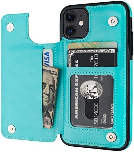 iPhone 11 Wallet Case with Card Holder, PU Leather Kickstand Card Slots Case,Dou