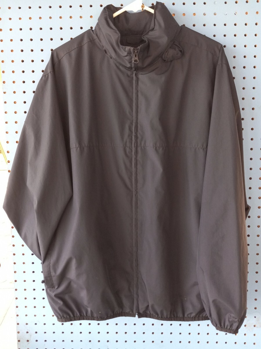 Izod Men's Medium Blue WindBreaker Jacket with Hoodie and pockets,  lightweight