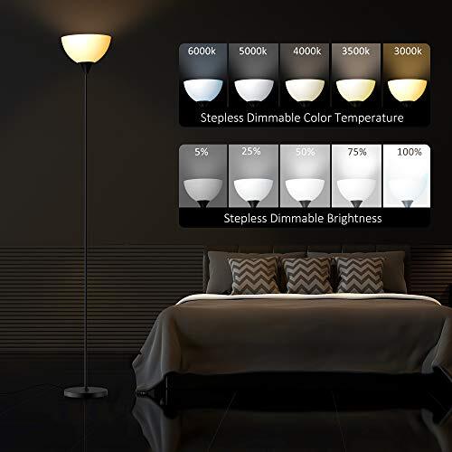 Floor Lamp, Remote Control with Stpeless Color Temperatures and Matte Black - Bild 4 von 6
