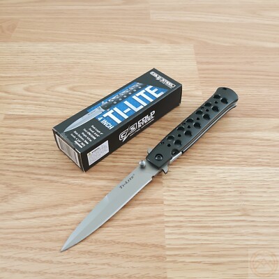 Cold Steel Ti-Lite Folding Knife 4'' CPM S35VN Steel Blade Black Aluminum Handle