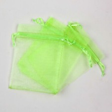 Lime Green Organza Gift Bags Jewelry Bags-10pcs  Wedding Party Favor