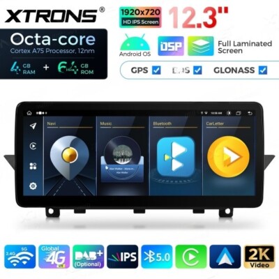 XTRONS 12,3'' HD Android 13 Autoradio LTE 4G GPS Navi USB WiFi für BMW X1 E84 CIC