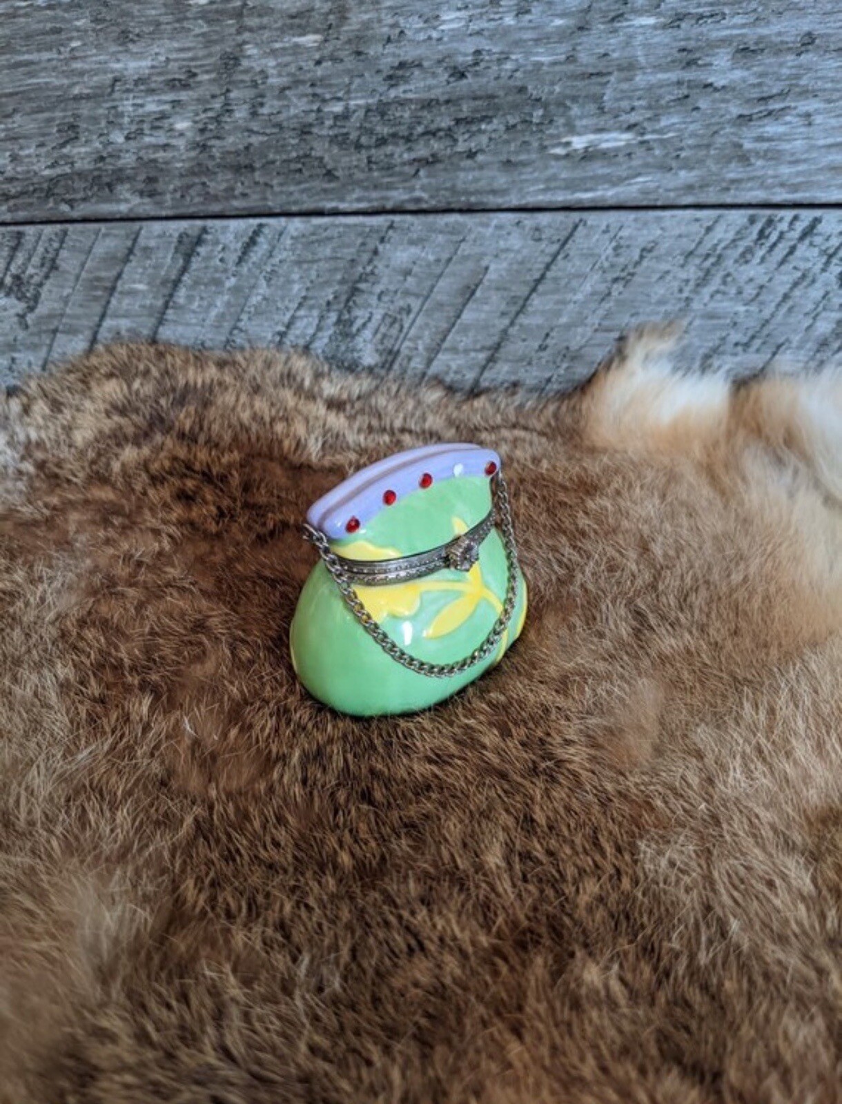 Vintage Ceramic Purse Pill Container