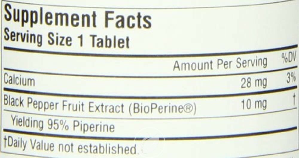 Source Naturals Bioperine Black Pepper Fruit Extract 10mg, 60 Tablets