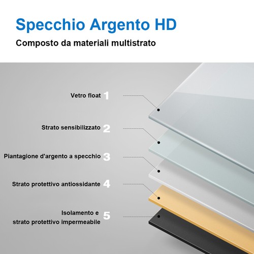 OCEAN Rptonda Specchio bagno LED con dimmerabile e disappannamento e Blue - Foto 9 di 10