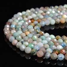 4MM Natural Chrysocolla Gemstone Micro Faceted Round 15 inch 80020507-P114 