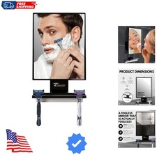 Fogless Shower Mirror: Adjustable, Rust-Proof  Modern Black Framed Design