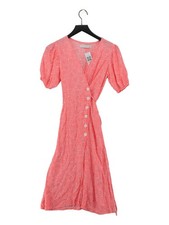 Faithfull The Brand Wrap Midi Dress UK8 in Pink