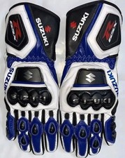 Suzuki GSXR Motorcycle Motorbike Racing Leather Gloves BIker gloves Gants Guante