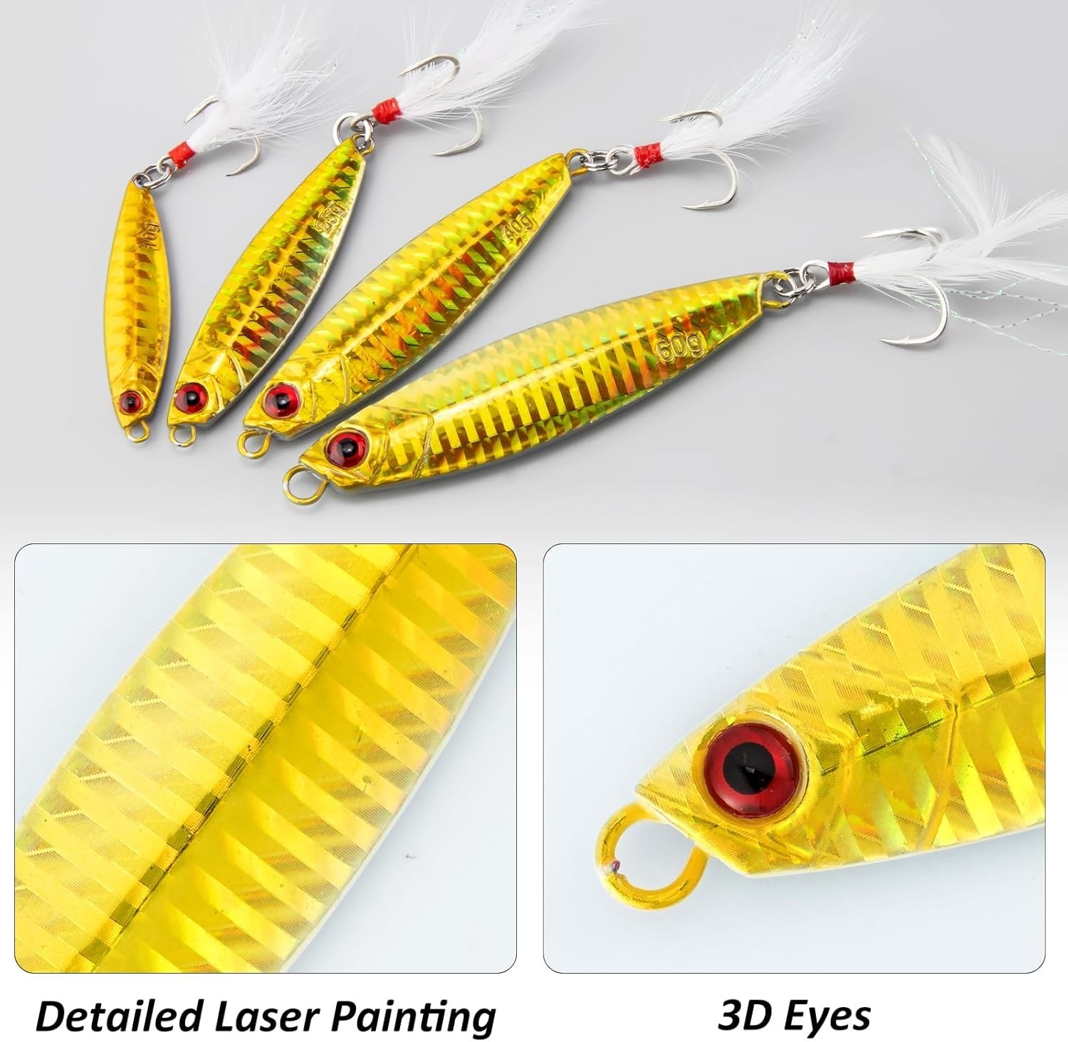 5 Count Jigging Spoons in 5 Colors - Perfect for Bass & Mackerel Fishing - Image 5