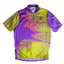 VINTAGE Reusch Cycling Jersey PRO AM WEST GERMANY 80s 90s Neon Acid Rave L