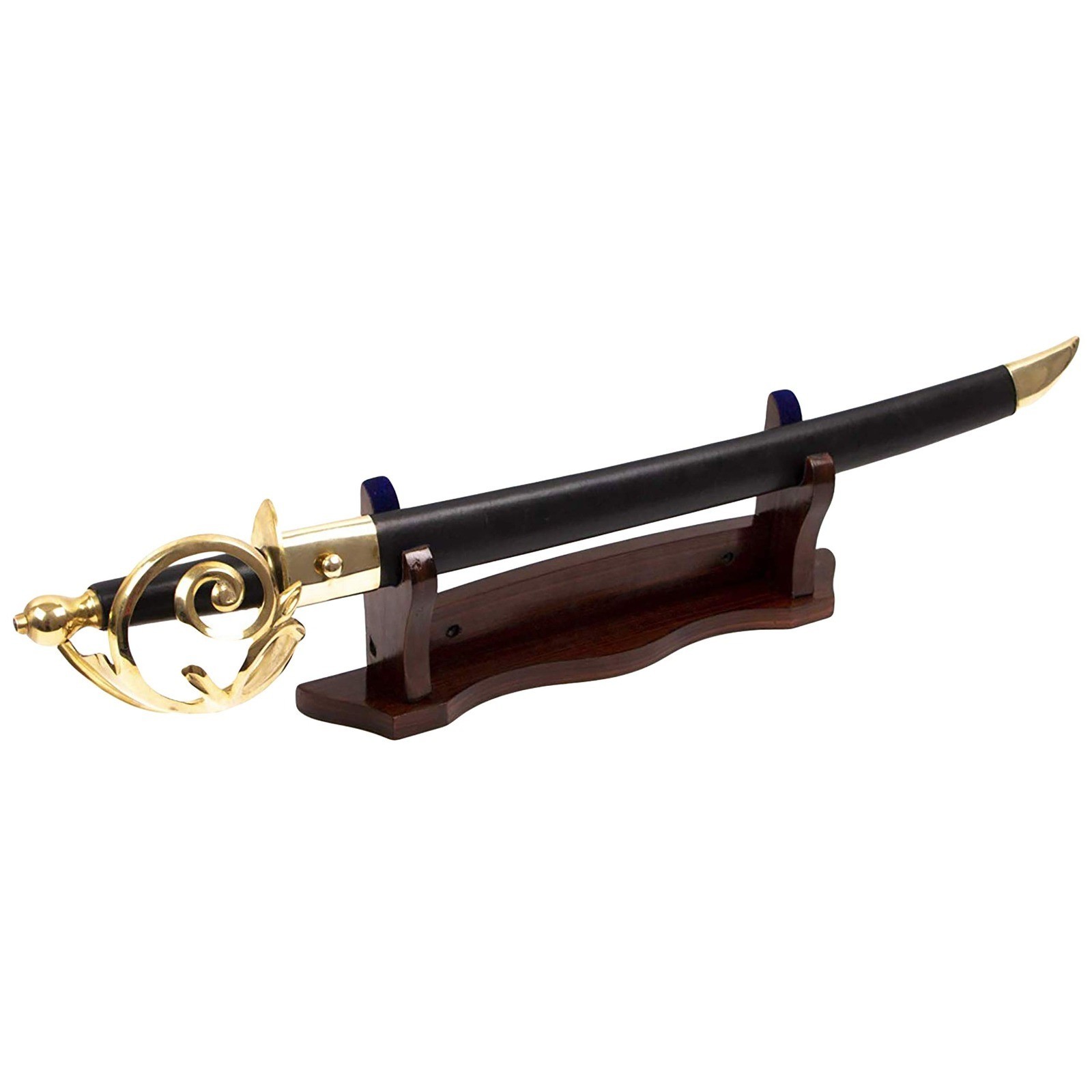 Medieval Wooden Horizontal Single Katana Stand, Sword Axe Display Stand