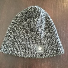 Columbia Knit Beanie Hat Acrylic Heathered Gray/Black One Size Logo Winter