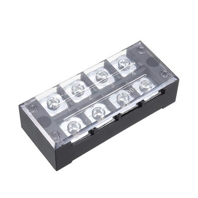uxcell Dual Rows 4 Positions 600V 45A Cable Barrier Block 4P, Black
