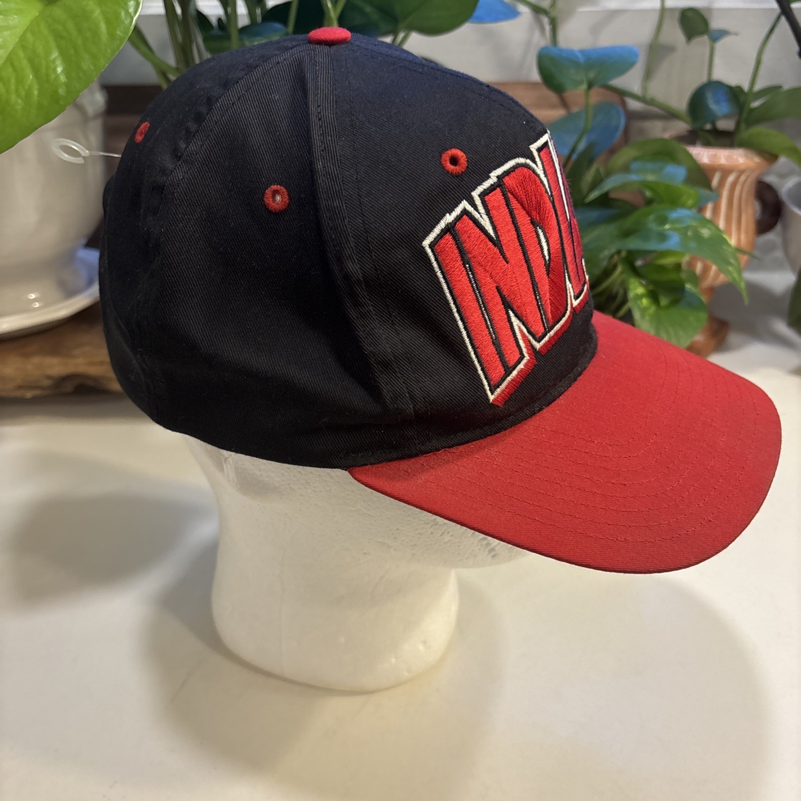VINTAGE Indiana Hoosiers IU Hat Cap Snapback Logo 90s Twins Enterprise NCAA