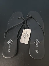 Sole Mates Sandals Womens Size 10 / 11 Black Strappy Flip Flop