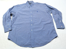 Ralph Lauren Blake Shirt Mens Large Blue Plaid Long Sleeve Button-Down Cotton