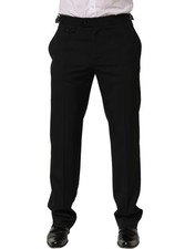 Dolce & Gabbana Black Tapered Leg Men Dress Trouser Pants