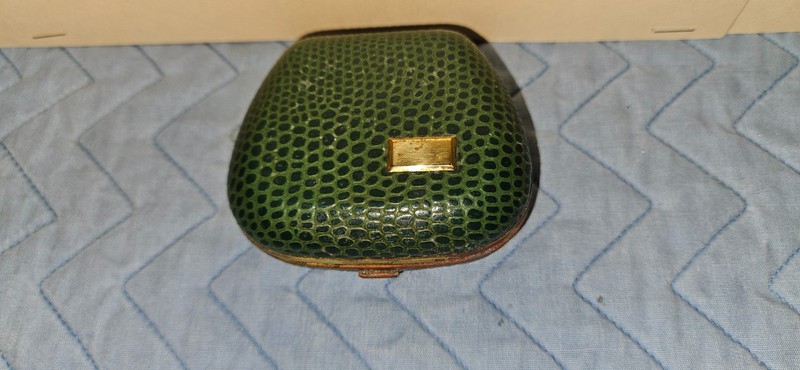 VINTAGE WEST GERMAN MAKEUP CASE WITH LIZARD SKIN TOP & BOTTOM