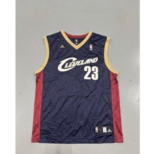 LeBron James Cleveland Cavaliers Adidas Jersey Mens Large 23 Navy Blue Gold