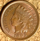 1895 Indian Head Cent - MS+++ BN POLIQUIN VAR-35 PLATE, REPUNCHED DATE (K350)