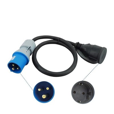 Gummikabel 30cm CEE Stecker Schuko Adapter 230V IP44 Outdoor für Outdoor & Boot