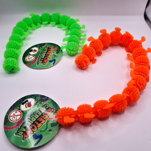 Stretchy Caterpillar Tactile Sensory Fidget Toy, Assorted Colours, 0-3 Years