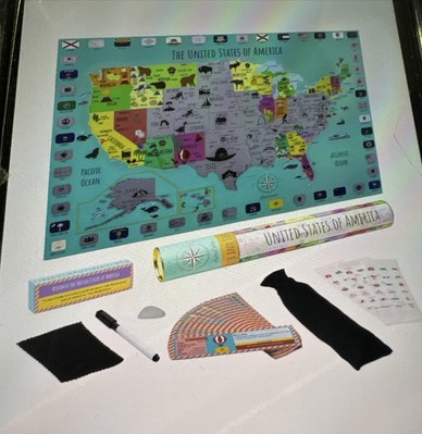 SCRATCH OFF United States National Parks Travel Detailed Map 24x17 USA Poster
