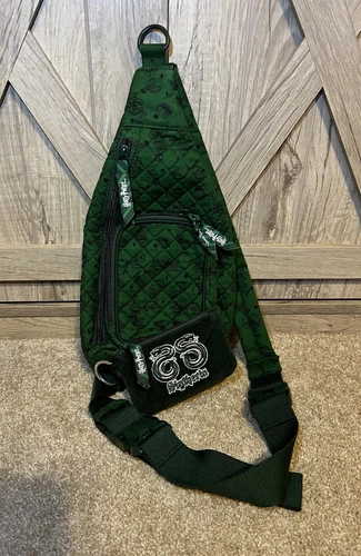 Vera Bradley Sling Backpack Quilted Mini Harry Potter Slytherin Green w/ Wallet