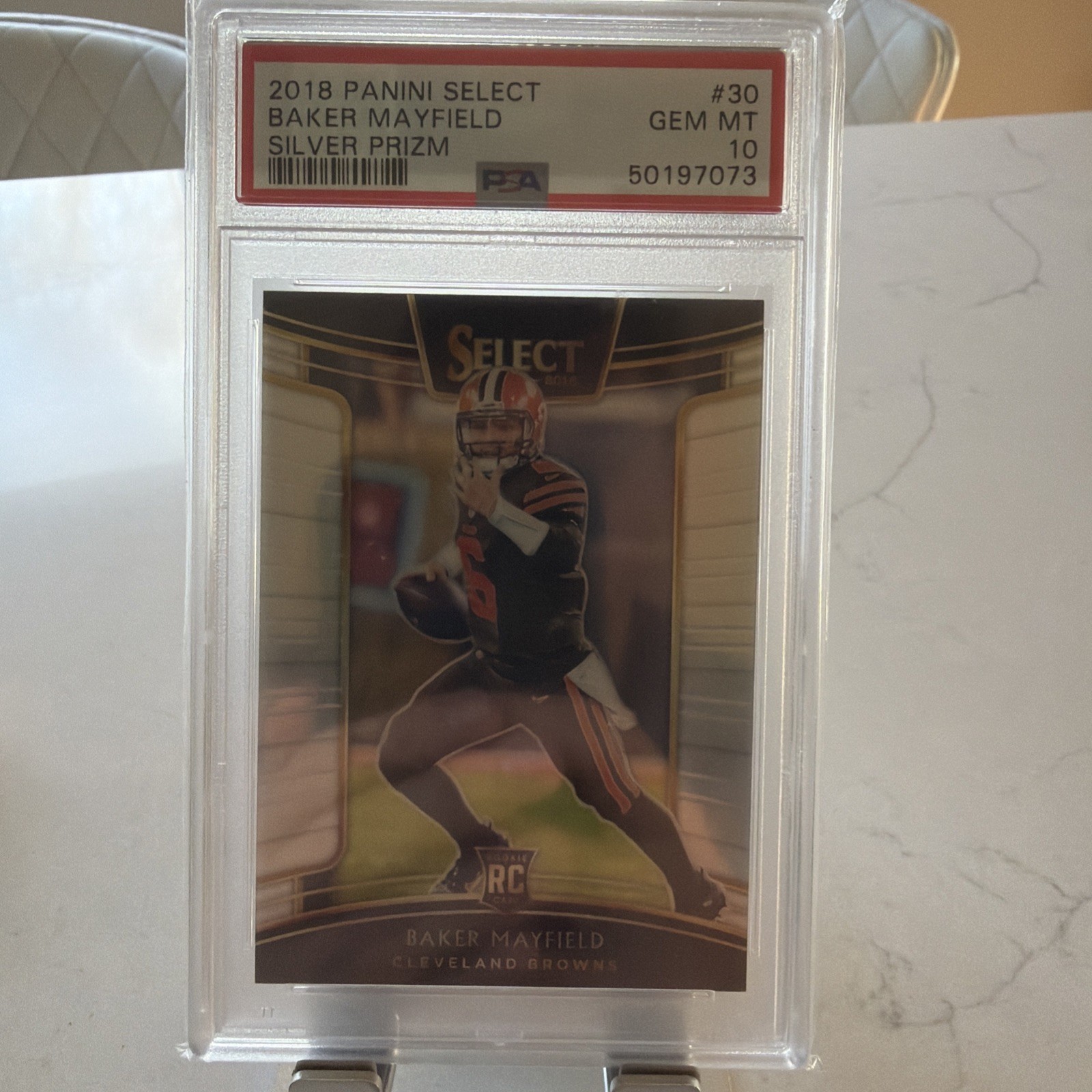 2018 Panini Select - Concourse Baker Mayfield PSA 10 #30 Silver Prizm (RC)