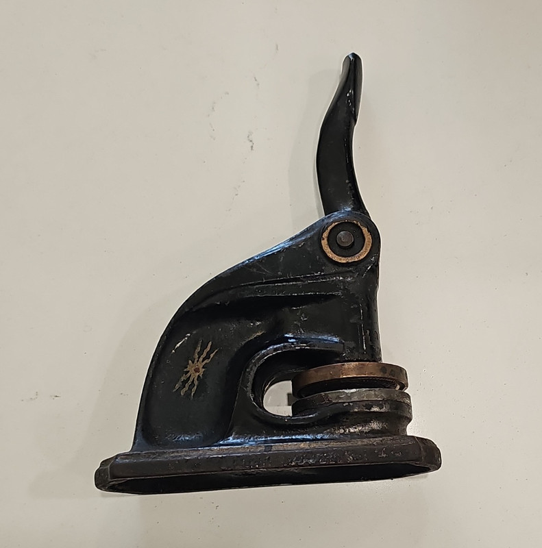 Antique Vintage Cast Iron Desk Seal Embosser Paper Press Stamp