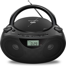 Portable CD Player Bluetooth Boombox with AM/FM Radio, USB, Aux-In, Headphone...