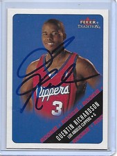 QUENTIN RICHARDSON Basketball Card IP auto NBA 2000-01 Fleer Tradition rookie. rookie card picture