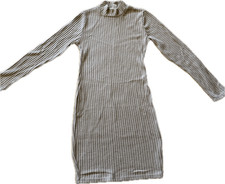 Bozzolo Ribbed Above Knee Bodycon Sweater Dress Tan Nude Women’s Size M