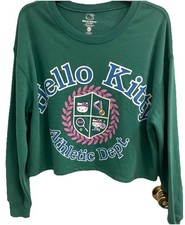 Hello Kitty Athletic Dept by Sanrio Cropped Green Sweatshirt Women  s Size L