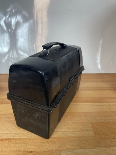 Vintage Thermos Black Lunchbox w/ Matching Thermos Bottle 1970s Industrial - Picture 3 of 9