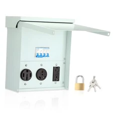 RV Temporary Power Outlet Panel, ETL Listed, 20/30/50 Amp NEMA 14-50R TT-30R 