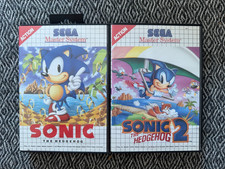 Master System SONIC THE HEDGEHOG x2 Games 1 + 2 Boxed&Complete PAL (Works in US)