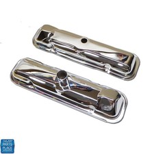 Late 1964 Pontiac Gto Factory Style Valve Covers Chrome With Tube Pair - New