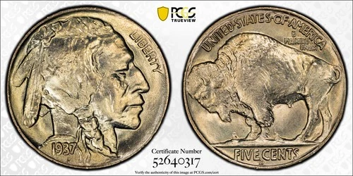 1937 D Buffalo Nickel PCGS MS-66