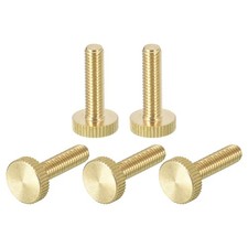 Knurled Thumb Screws, M6x25mm Flat Brass Bolts Grip Knobs Fasteners 5Pcs