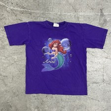 Ariel Princess Disney Store Purple T-Shirt Girls Small Vtg Little Mermaid