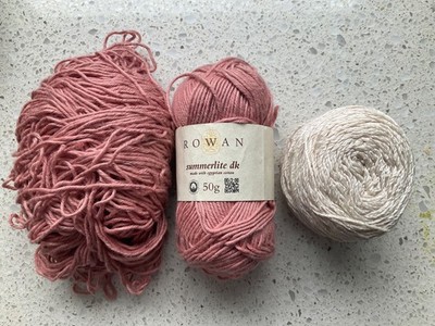 ROWAN  SUMMERLITE  DK SH452 Plaster and White Braided Yarn