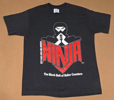 トップス vintage class5 80s orignal made in usa Vintage 80's Ninja T Shirt Roller Coaster Six Flags Single Stitch