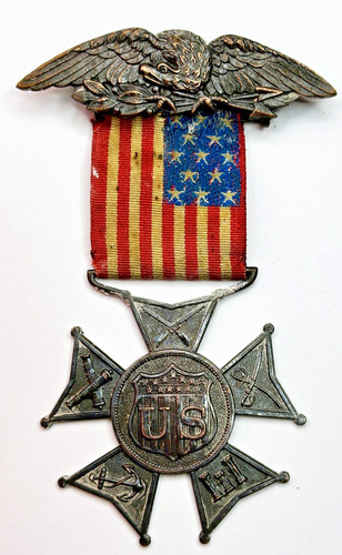 1800's  Army And Navy Union Membership Badge Original Post Civil War Antique